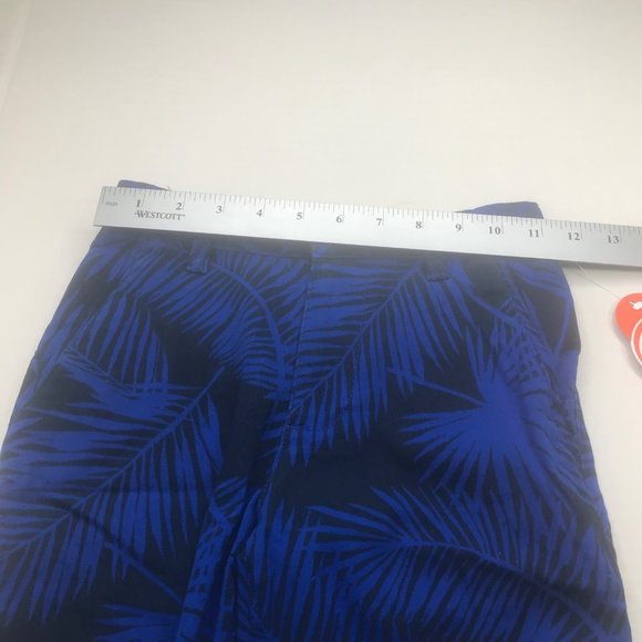 Wonder Nation Boy's Size 7 Adjustable Waist Flat Front Short Blue Palm Leaf New - Picture 8 of 13
